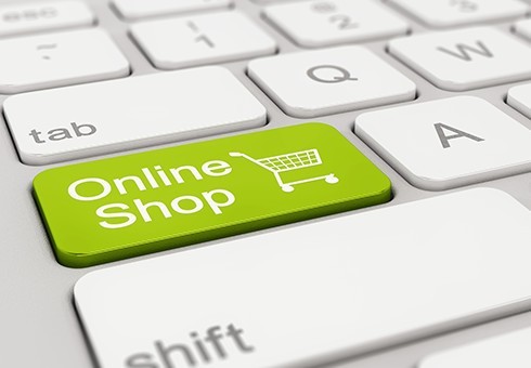 Onlineshop auf Tastatur